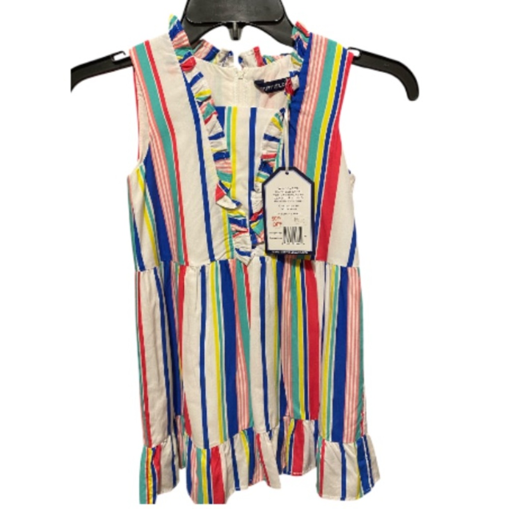 Duffield Lane Delphine Dress Boardwalk Stripe pattern 100% Cotton NWT size 8